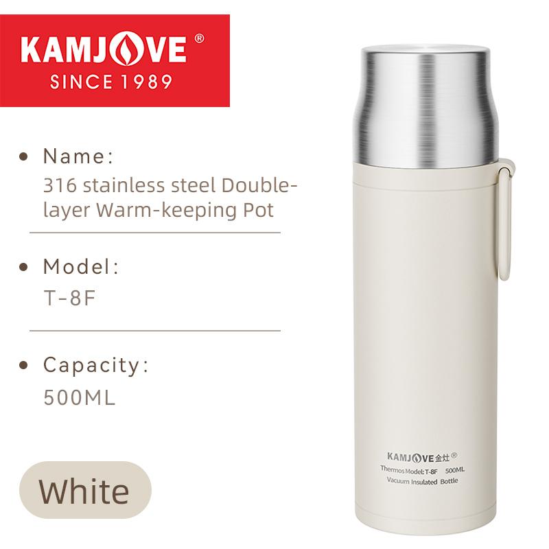 

Термос KAMJOVE для чая, большая емкость, нержавеющая сталь 316, переносная термос, изолированный стакан с ручкой, 500 мл, T-8F 500ml