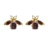 New Vintage Retro Bee Rhinestone Earrings Women Crystal Insect Champagne Color Corsage Party Dress Charm Jewelry Gift Wholesales