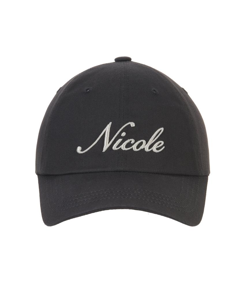 Nigaennikol Nicole Lettering Ball Cap_Charcoal