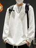 Herren Hoodie mit Rundhalsausschnitt - Neue Herbst/Winter Amerikanische Trendmarke, Lockerer Schnitt, Ohne Kapuze, Lässiges Oberteil