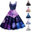Women's Floral Print Sexy Off Shoulder Punk Retro Dress