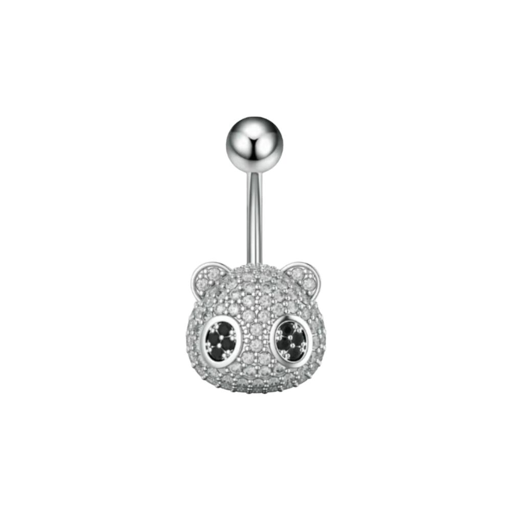 Elegant Gem Navel Piercing Copper Shiny Body Jewelry Crystal Ball Belly Button Rings  Accessories