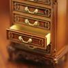 Miniature Dollhouse Living Room Furniture Set: High Bed & Nightstand Accessories.