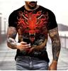 Dragon 3D printed T-shirt men's and women's casual fashion streetwear oversized short-sleeved T-shirt Harajuku children