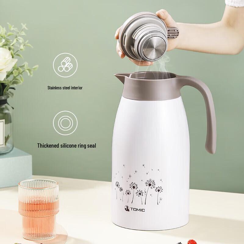 TOMIC 2L Stainless Steel Press-Type Thermos Flask