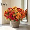 Vivid Artificial Flowers for Events Mums Outdoor, UV Resistant Fake Fall Chrysanthemums Decorative Plastic Dining Table Marigold Plant, Autumn Floral
