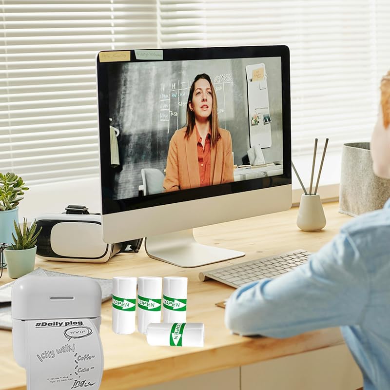 25PCS Mini Printer Paper, Mini Thermal Printer Paper, Thermal Sticker Paper, Mini Thermal Printer Sticker Paper, Ldeal for Photos, Journals, Notes,