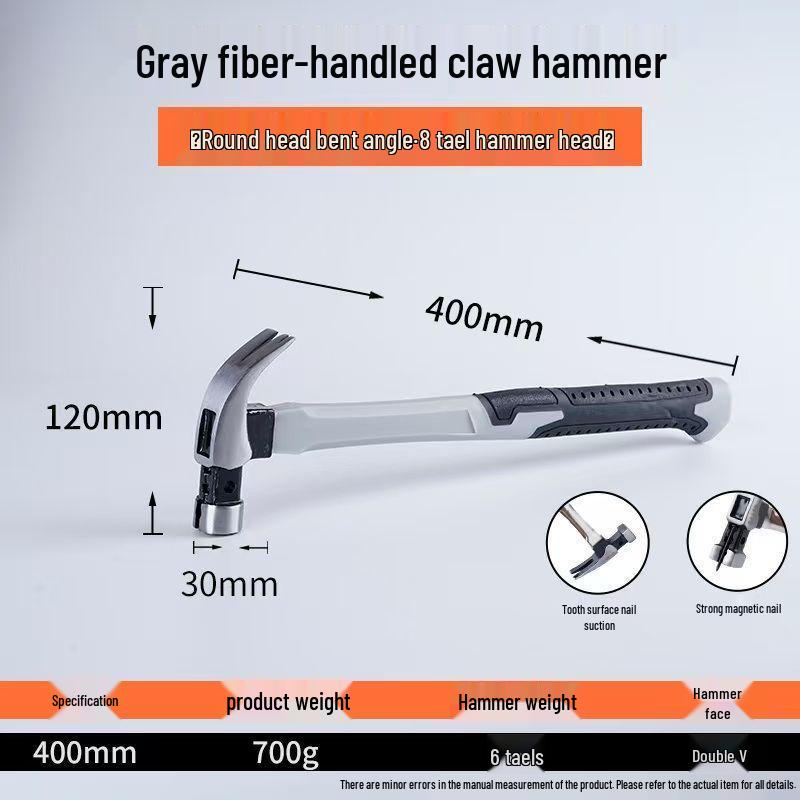 Durable Anti-slip Claw Hammer for Woodworking & Nail Pulling