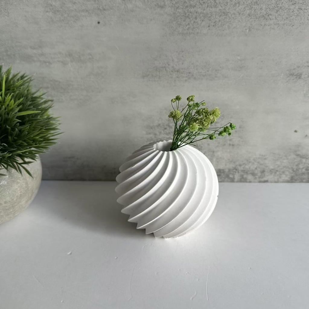 Practical Thread Flower Pots Sturdy Silicone Mould Cement Plaster Craft Supplies for Garden and Indoor Decoration