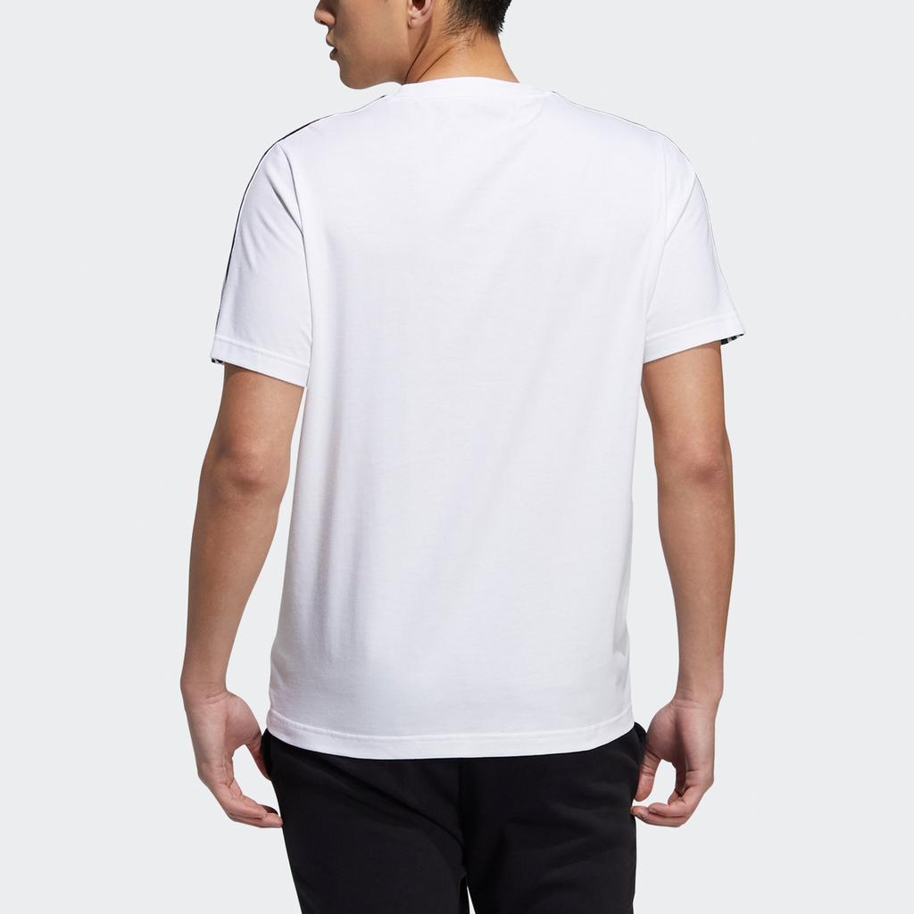 adidas Neo M Ce 3s Tee Stripe Sports Round Neck Short Sleeve White Men's H14184