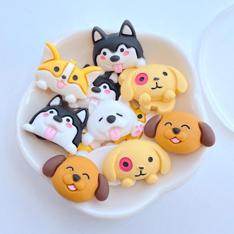 10Pcs New Cute Mini Cartoon Dog Flat Back Resin Cabochons Scrapbooking DIY Jewelry Craft Decoration Accessorie