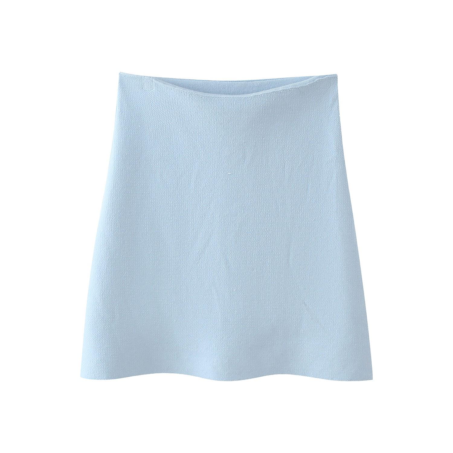 

Лето 2024 Женский трикотажный кардиган с рукавами летучая мышь и мини-юбка в европейском и американском стиле. Large