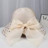 Spring and summer new mesh hat women's temperament elegant travel sun protection sun hat polka dot bow bucket hat