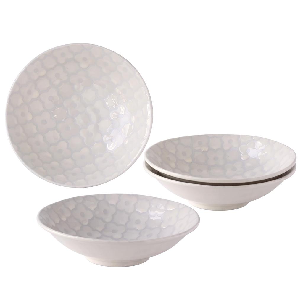 Dolce Duo Mino Ware Side Plates Approximately Perfect for Simmered Dishes and Gift Microwave and Dishwasher Made In Japan (DAM-277), 5-Piece Set,