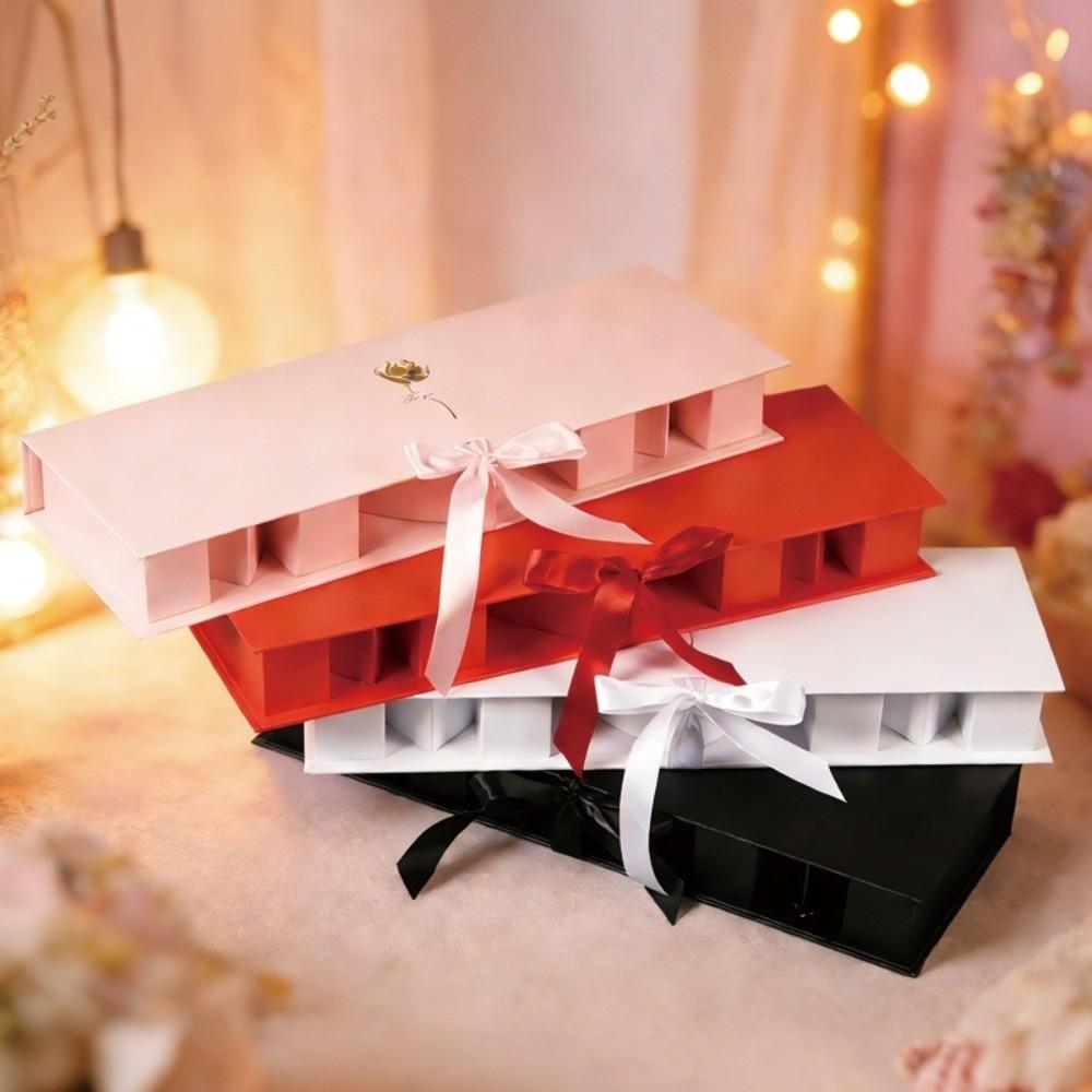 Romantic MOM Letter Shaped Gift Box Rectangle Paperboard Mother's Day Gift Box Ribbon Closure Large Floral Packaging Box