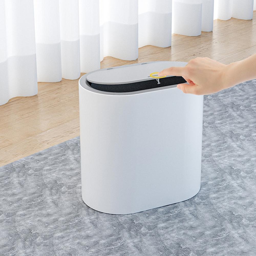 Trash Can 7l 12l Press Type Household Simple High Color Value Waste Bins Desktop Toilet Narrow Gap Garbage Bin Trash