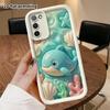 Phone case: 2D flat, suitable for Samsung Galaxy A34 A35 M05 M06 S20 S22 S21 FE Plus 5G protective case, cute rounded little whale, perfect Christmas 