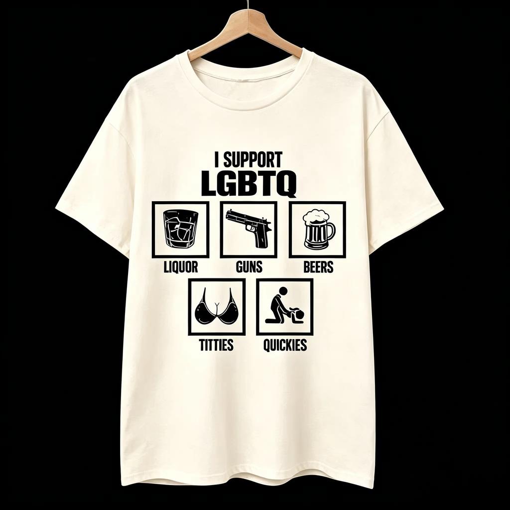 Vintage Unisexs Unisexs Funny I Support Lgbtq T Shirt Cotton Tees 2026 Summer New Unisex Streetwear Casual Trendy Oneck Top