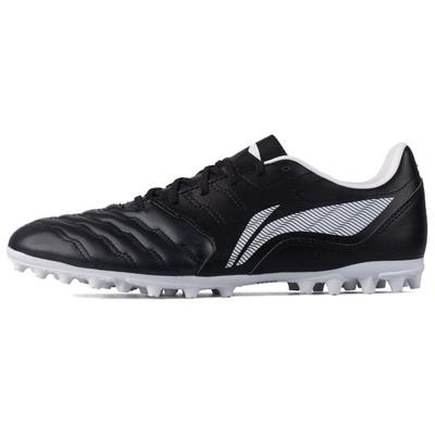 Li Ning MG Multi Ground Natural Grass Synthetic Leather Cushioning, Wear Resistant Soccer Shoes Unisex Black YSFU003-2