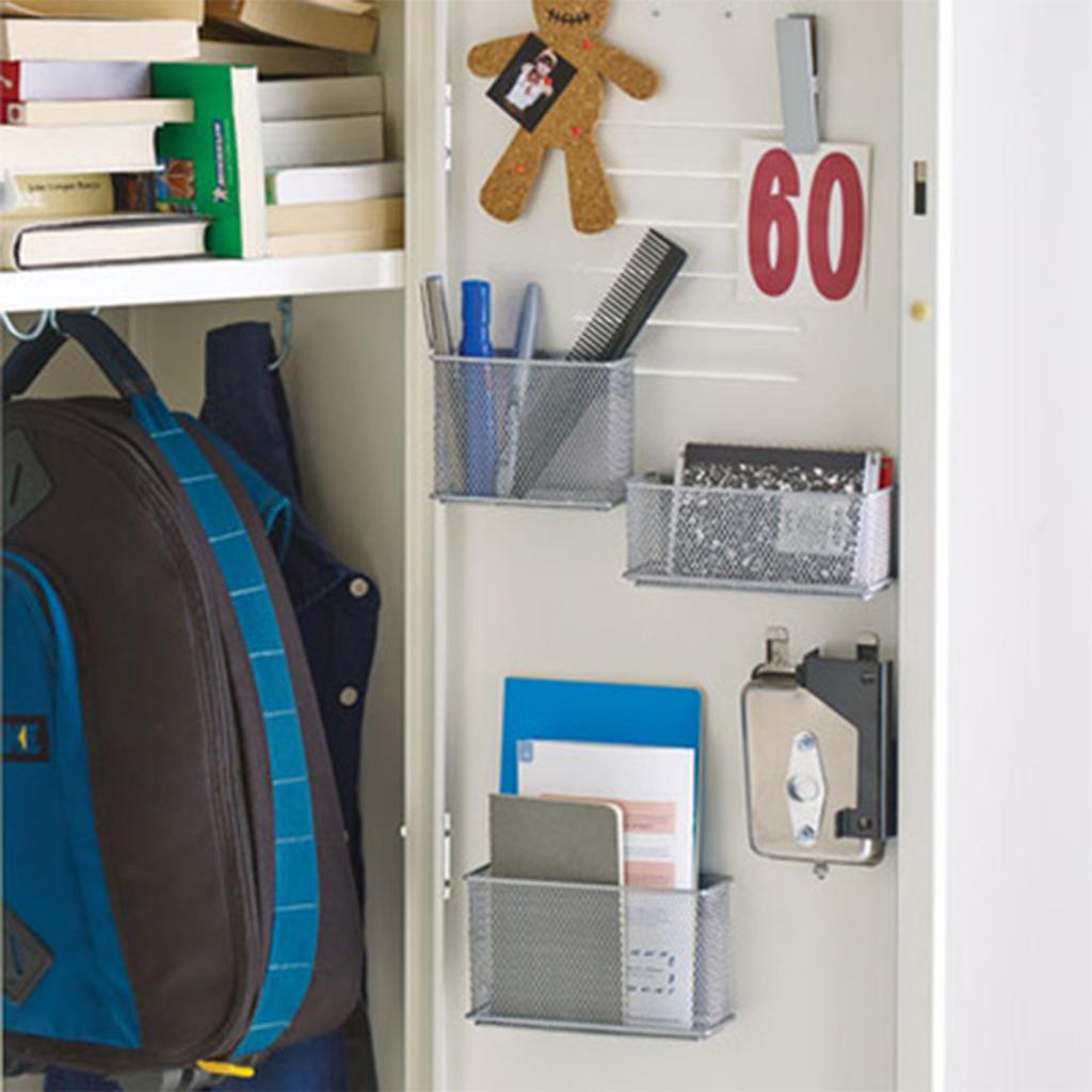 Cesto Magnetico a Rete Bianca per Organizzazione File da Frigorifero Appeso in Cucina