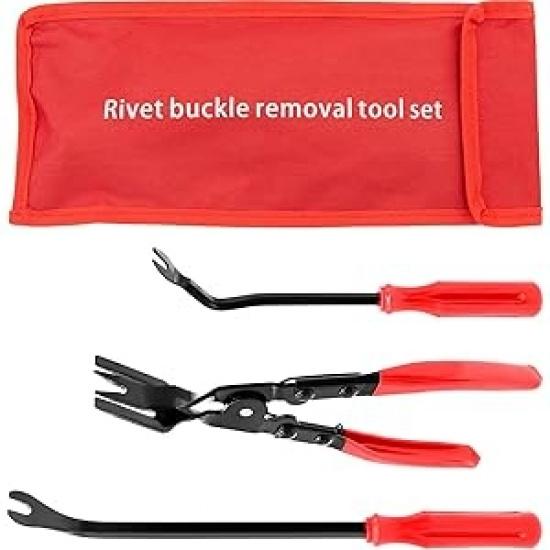 3Pcs Car Trim Removal Tool Kit, Panel Clip Remover Plier for Car Stereo Door Dash Interior