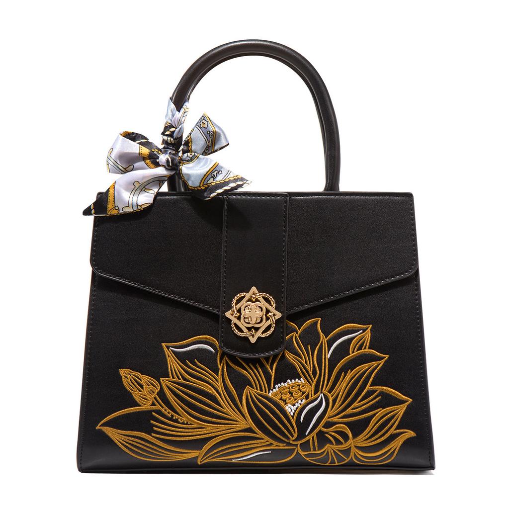 2025 Spring New Niche Handbag, New Chinese Style Embroidery, High-End Mom Bag, Single Shoulder Crossbody Tote Bag for Women
