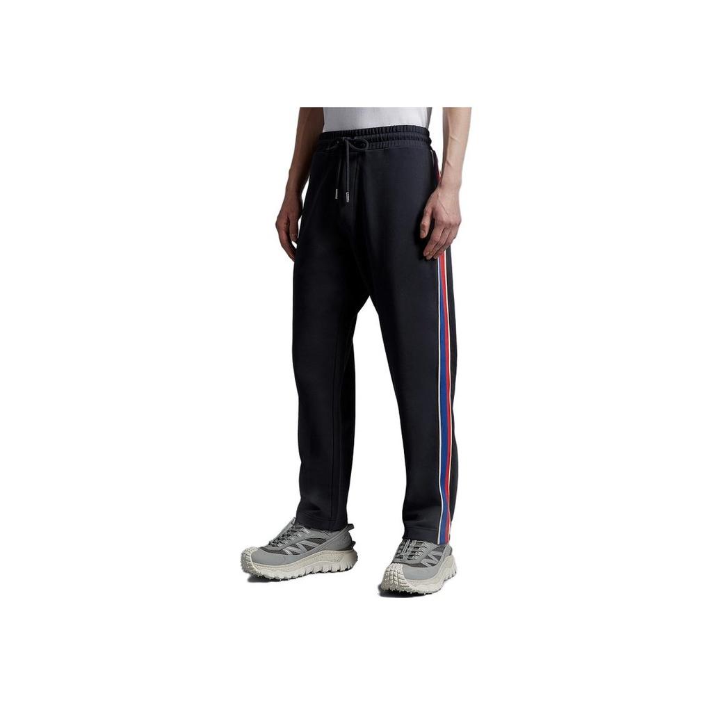 Moncler Ss23 Striped Drawstring Elastic Sports Pants Men bottoms Navy-Blue I10918H00034899YE778