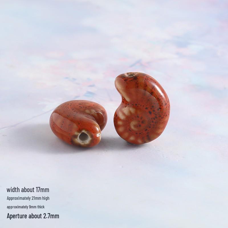 High-Temperature Ceramic Snail & Marine Animal Beads for DIY Jewelry & Clothing Accessories