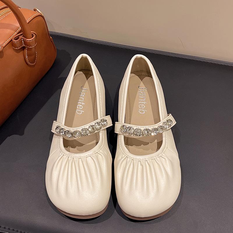 

Xiaoxiangfeng модные туфли на плоской подошве женские 2025 года осень новые простые модные универсальные туфли с круглым носком повседневные туфли 36 бежевый