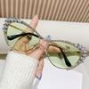 Fashion Cat-Eye Rhinestone Embellished Metal Sunglasses Street Style UV Protection Women's Shades Ladies Street Shooting Eyewear