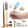 Feather Pen Wax Set Quill Dip Writing Ink Stamp Kit Vintage Student Stationery Gift BoxSP225038
