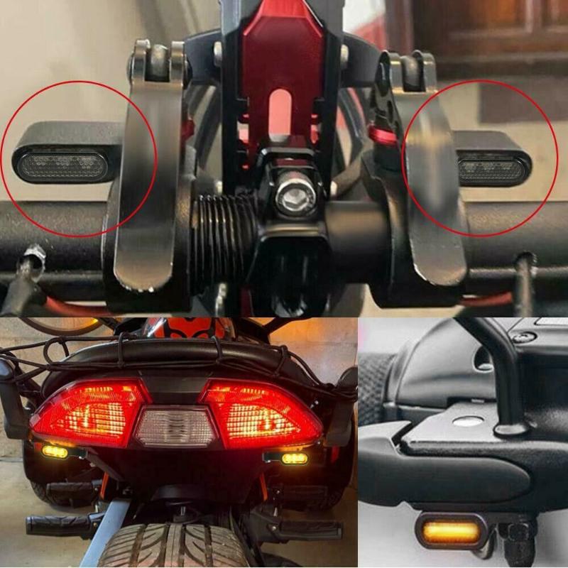 2Pcs 3/6LED Motorcycle Handlebar Light Sequential LED Turn Signals Lamp Blinker Indicator