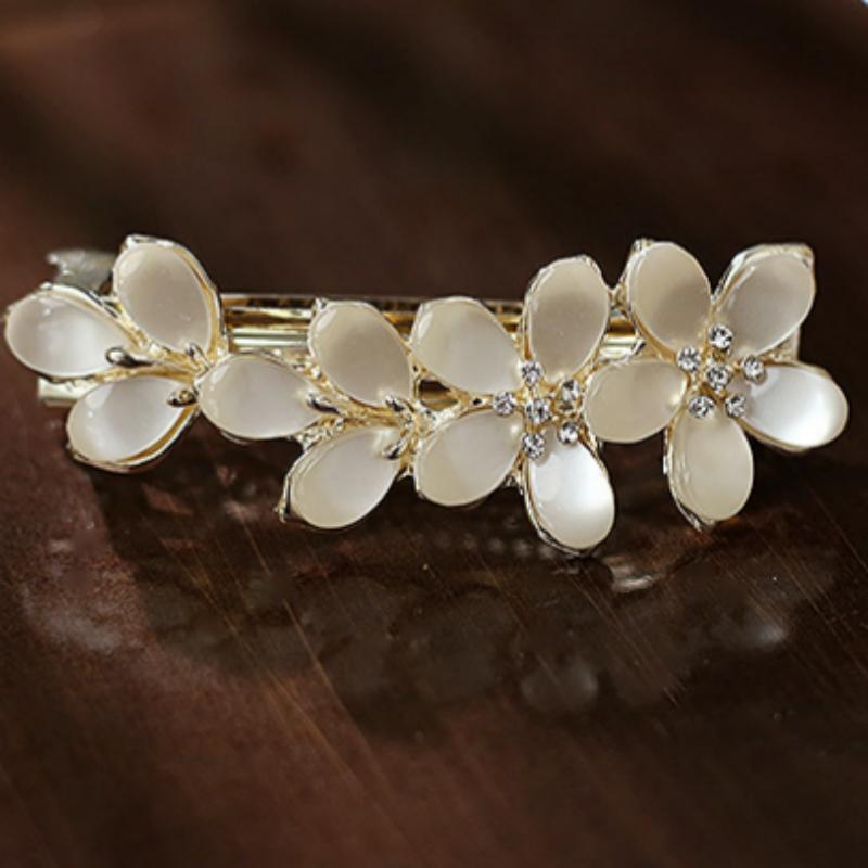 1PC Vintage Floral Rhinestone Hair Clip Suitable All Seasons Perfect for Weddings/Parties Exquisite Styling elegant Versatile