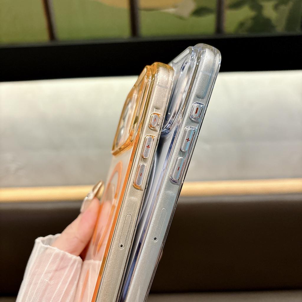 Trendy Acrylic Colorful Clear Magnetic Case For iPhone 17 Air AI Camera Button 16 15 14 Pro Max Fashion Cover Strong Protection