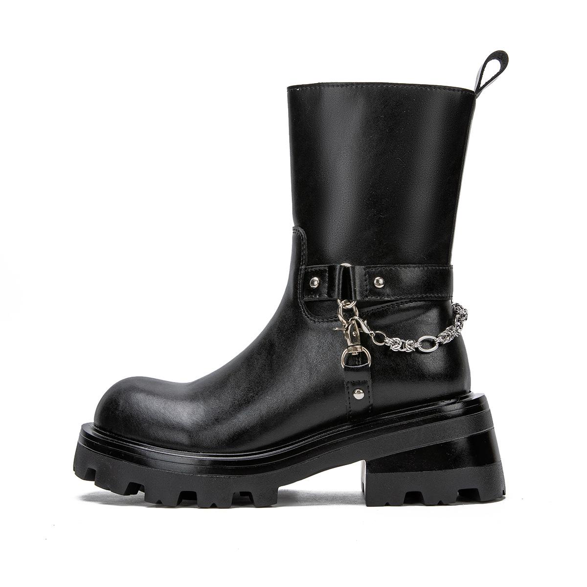 

Модный дизайнер Повседневные ботильоны на массивной платформе Женские из искусственной кожи на квадратном каблуке Боевые ботинки Женские на шнуровке Черные Короткие ботильоны Женские 35 чёрный