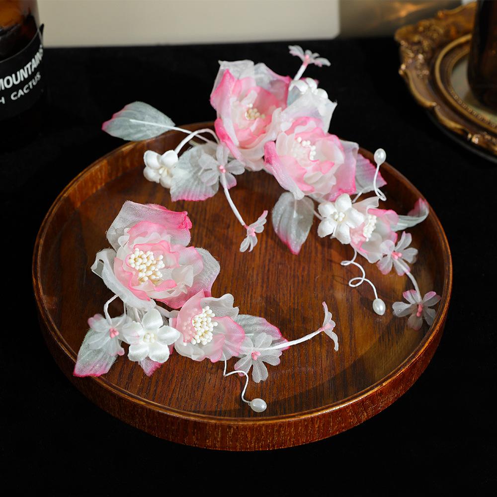 Flower Hair Clips Forks Chinese Hanfu Hair Accessories for Women Hairpin Fork Handmade Vintage Wedding Hair Jewelry Retro Crowns for Girl and Women
