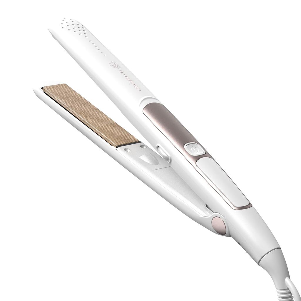 Feather Aqua Straight Iron Pro Silk Plate MCH Rapid Heating Ion Overseas Compatible Temperature Adjustment LED Display Heat Resistant Pouch Domestic