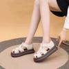 Real soft leather bag head Roman sandals women's 2025 new muffin bottom pig cage shoes thick sole heightened lightweight women's cool