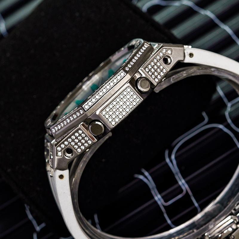 Casio Custom Collection Quarzwerk Kautschukarmband Uhr Unisex Weißes Zifferblatt GA-2100-7A7(Watch8--)