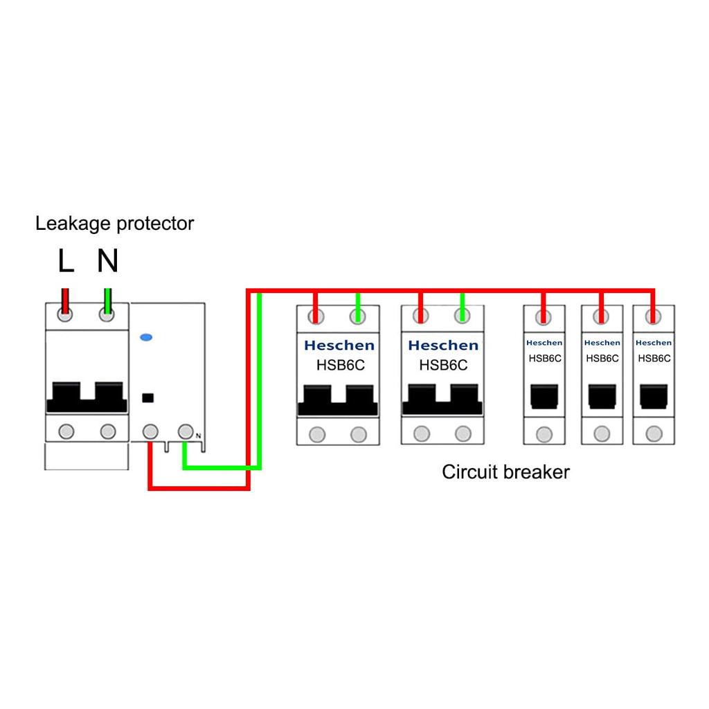 Heschen DC Miniature Circuit Breaker, HSB6C-DC, 2-Pole, DC500V 25A, for Solar Panel Controllers, 35mm DIN Rail Mounting, for PV Systems and Solar