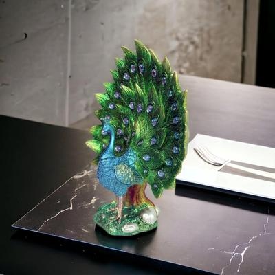 Tanzender Pfau Zierstücke für Wohnzimmer Dekorative Artikel für Schlafzimmer Heimdeko-Artikel (27cm*24cm