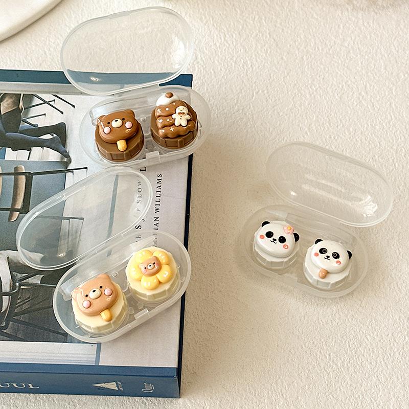 Portable Cute Bear Contact Lens Box Holder Travel Eye Contact Lenses Case Container Storage Case Travel Accessories
