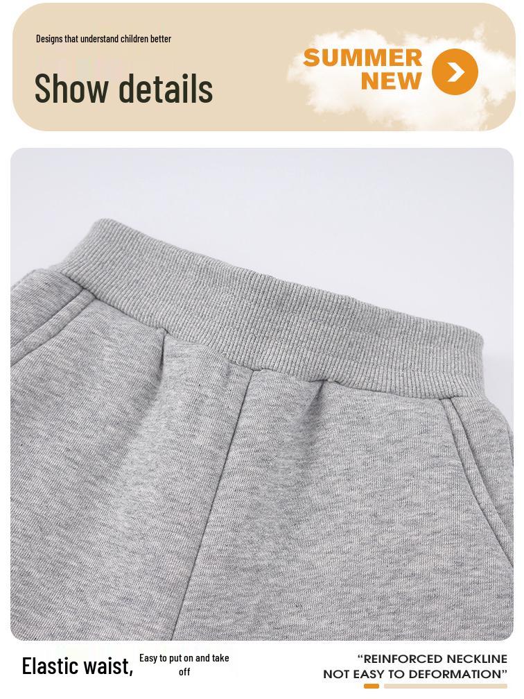 Brand Kids' Thickened Lambswool Sweatpants for Autumn/Winter - Boys' Warm Casual Long Pants