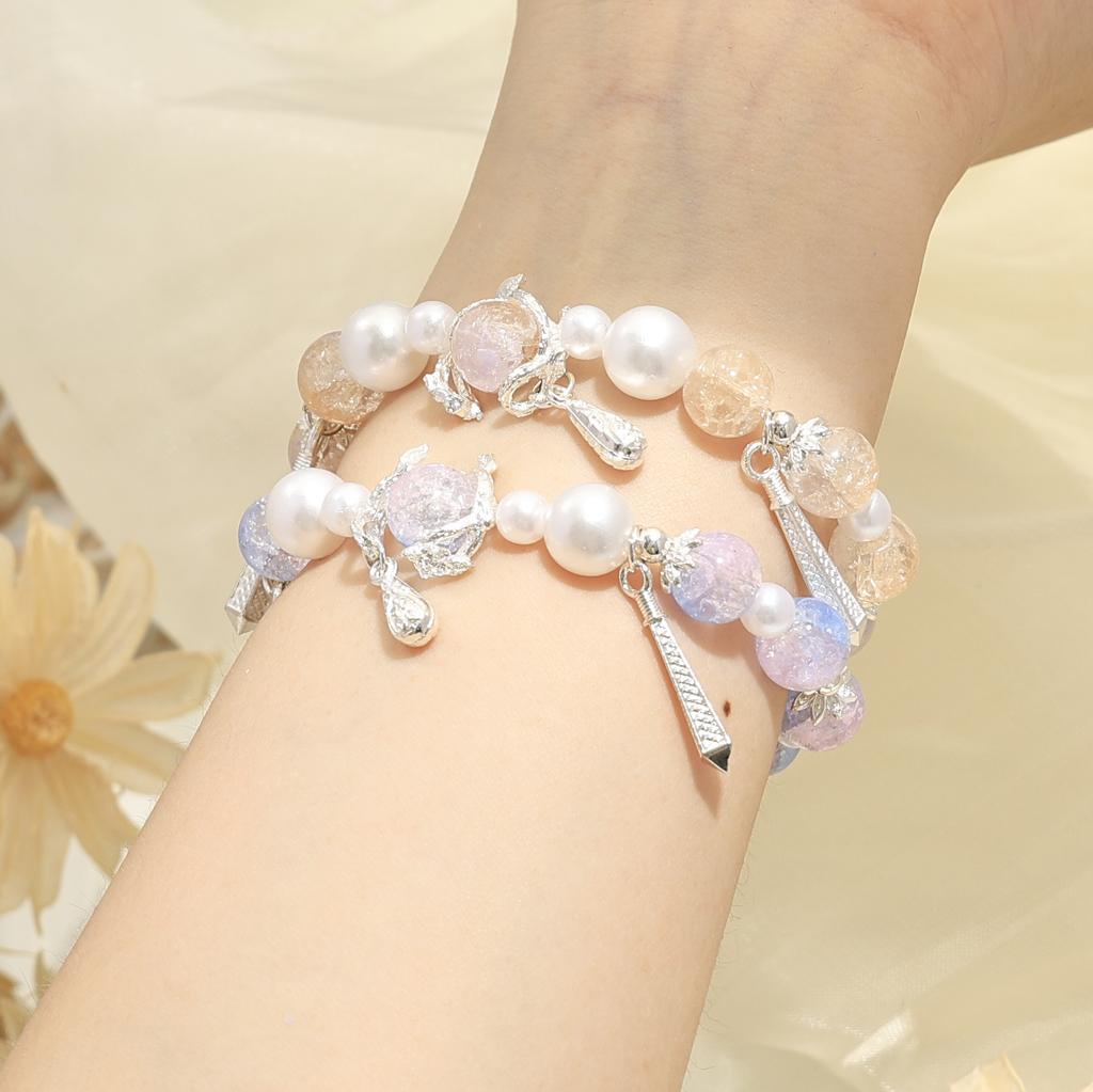 Original Design Pearl Mermaid Tears Super Immortal Starry Sky Beaded Bracelet Female Niche Sweet Mori Girlfriend Versatile Bracelet