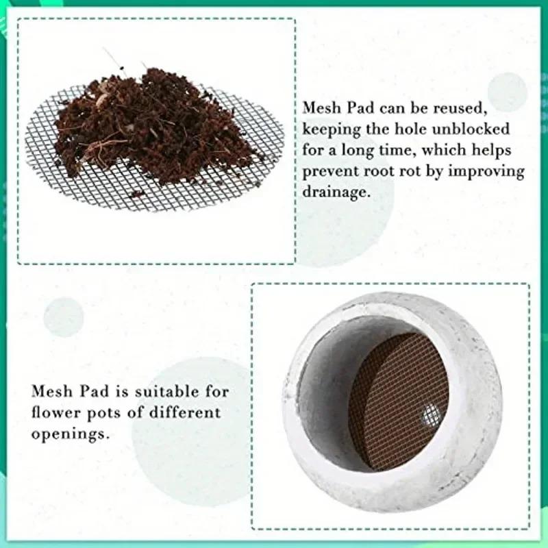 50Pcs Flower Pot Hole Mesh Pads Keep Soil In and Drainage Out Plant Trays For Pots Planter Tray Gardening Supplies
