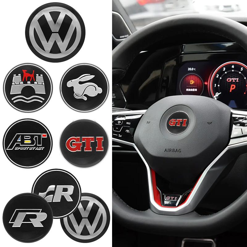 MPSGW1 Car Steering Wheel Emblem Sticker Interior Accessories For VW Polo Golf GTI Passat Scirocco Beetle Tiguan Magotan Golf 5 4 6 Mk4
