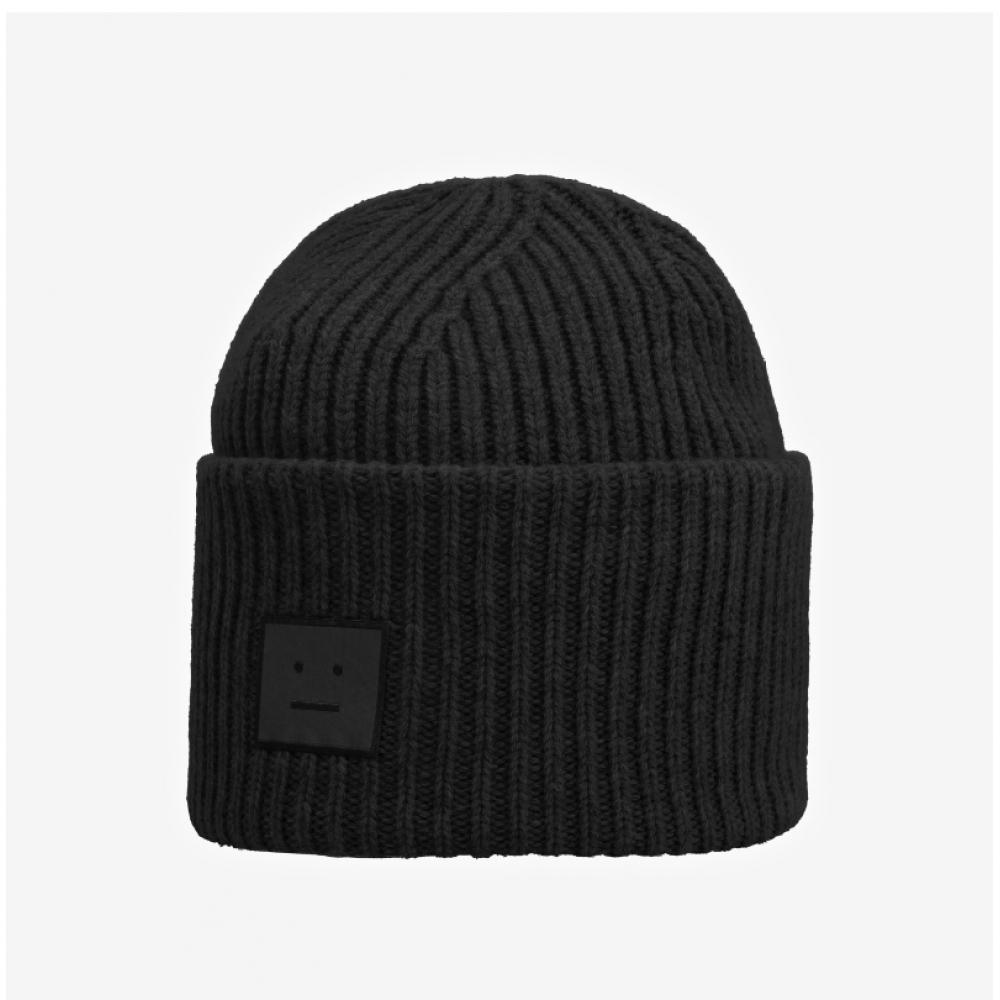 Acne Studios Face Logo Patch Beanie C40448 Black  900 