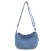 Women Denim Crossbody Bag In Street Trend Style With Soft Structure And Zipper Closure