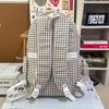 Schultasche Japanischer ins Campus Vintage Karomuster Rucksack Damen, Herbst und Winter Mittelschulmädchen High-School-Schüler Schultasche Leichtgewicht