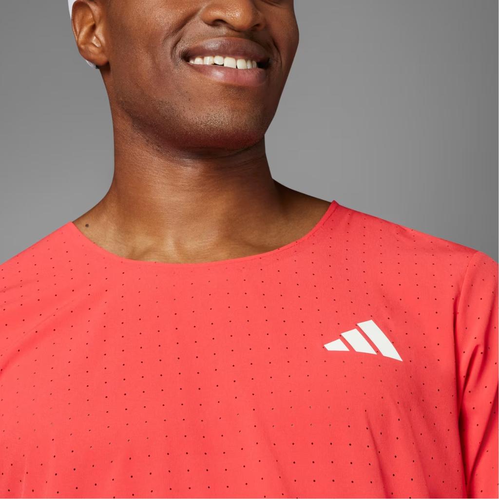 Adidas Adizero Running Tee Logo Round Neck Slim Fit Short Sleeve T-Shirt Men Tops Red IX8987